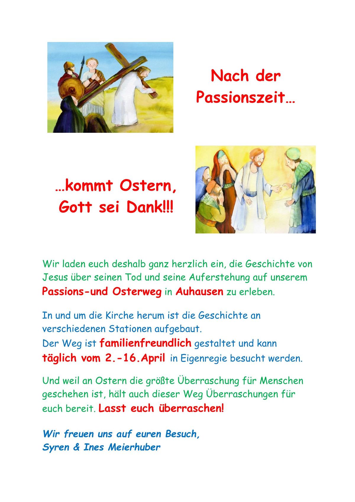 Flyer Kirchengemeinde - Passions- und Osterweg Auhausen