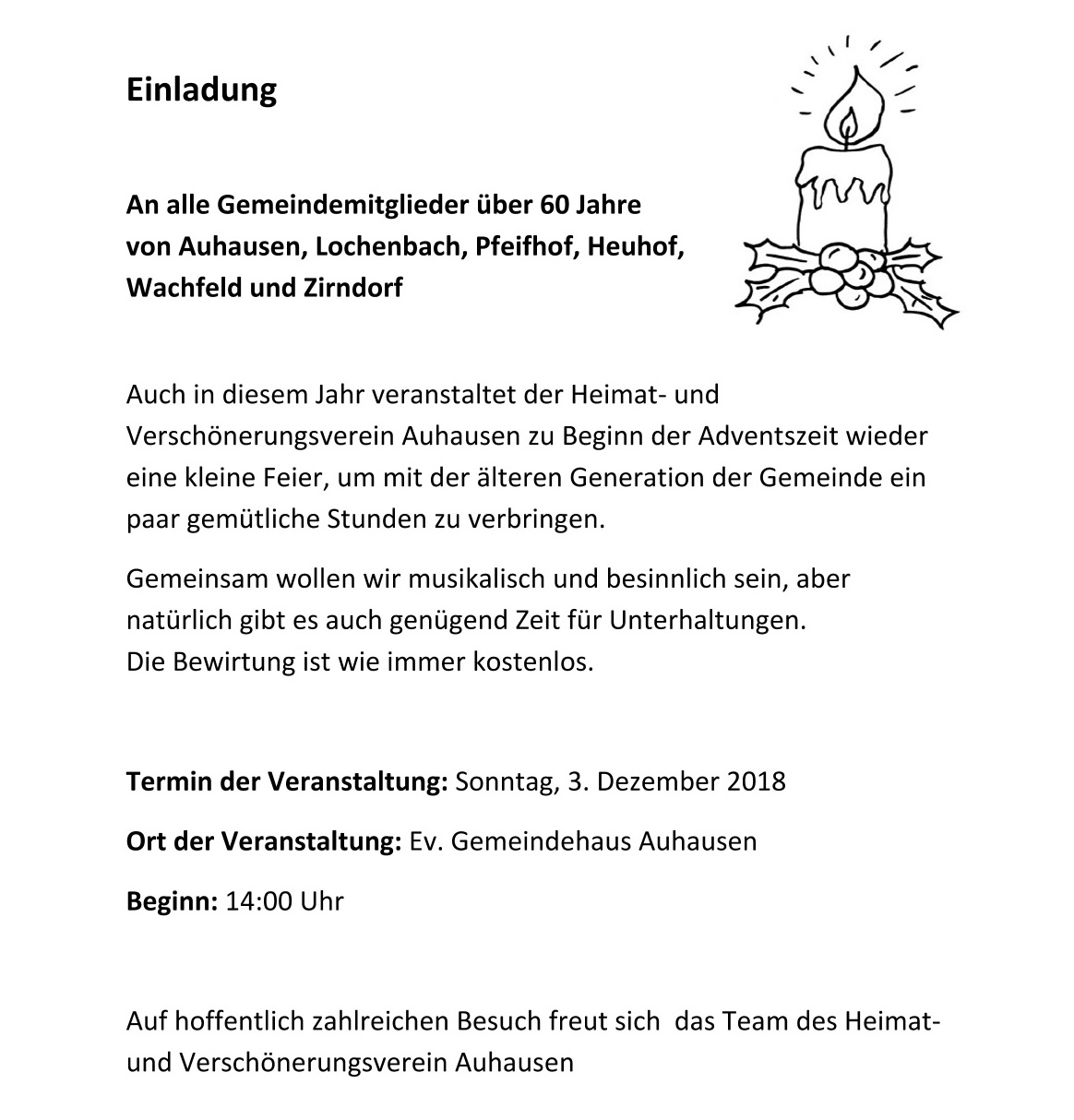 HVA Auhausen - Seniorennachmittag 2018