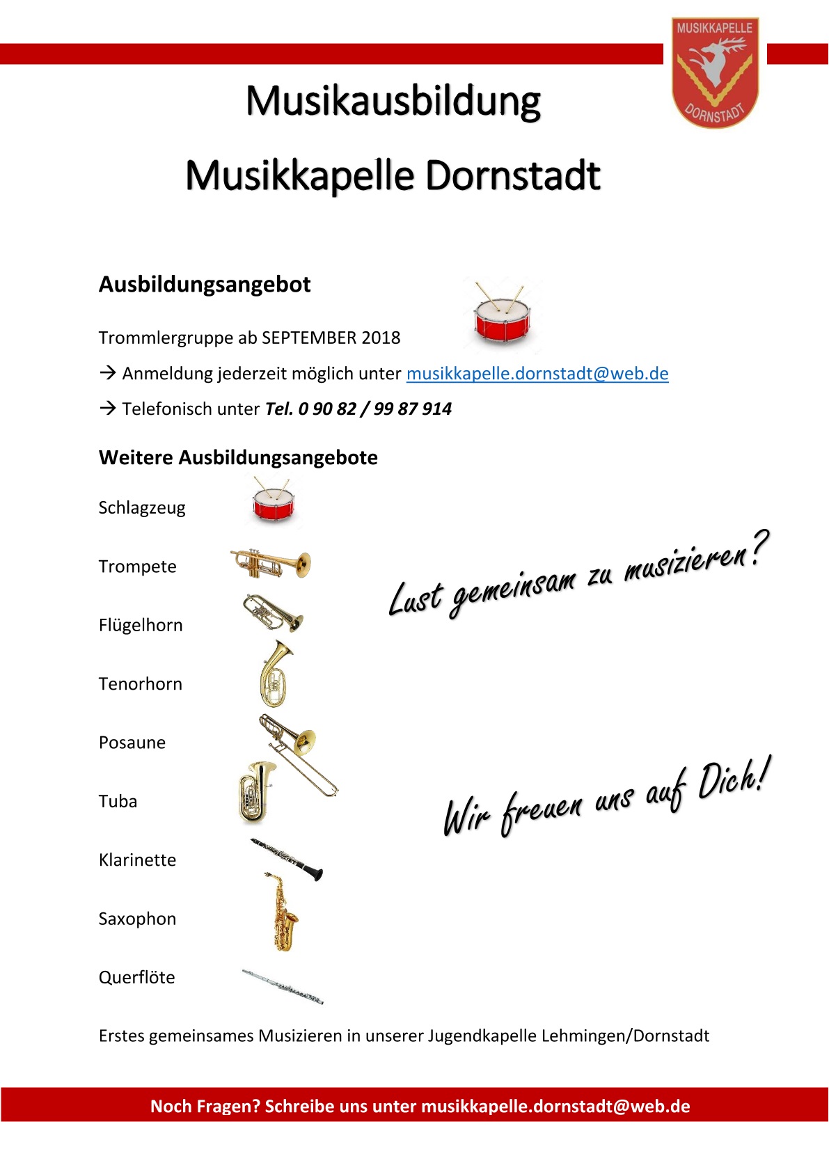 (c) Musikkapelle Dornstadt - Ausbildungsangebot