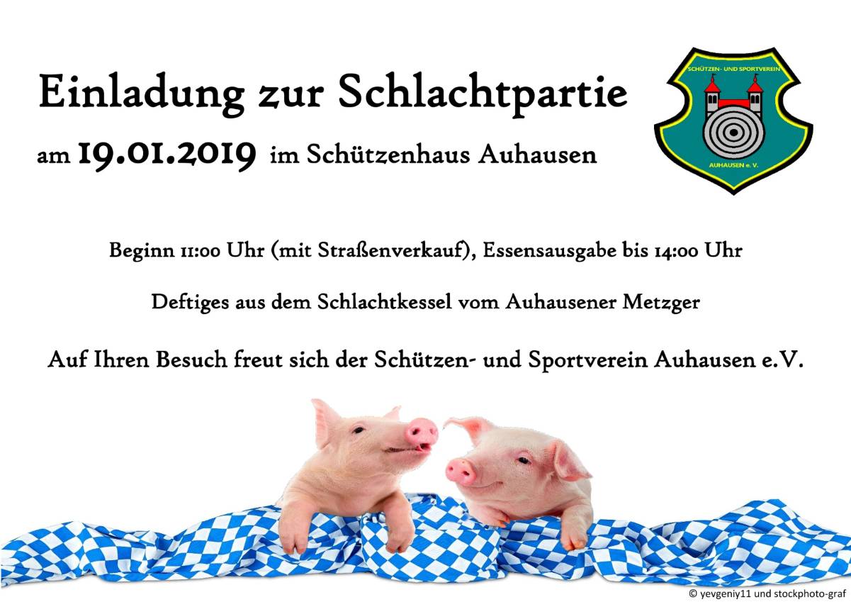 SSV Auhausen e.V. - Einladung Schlachtschüssel 2019